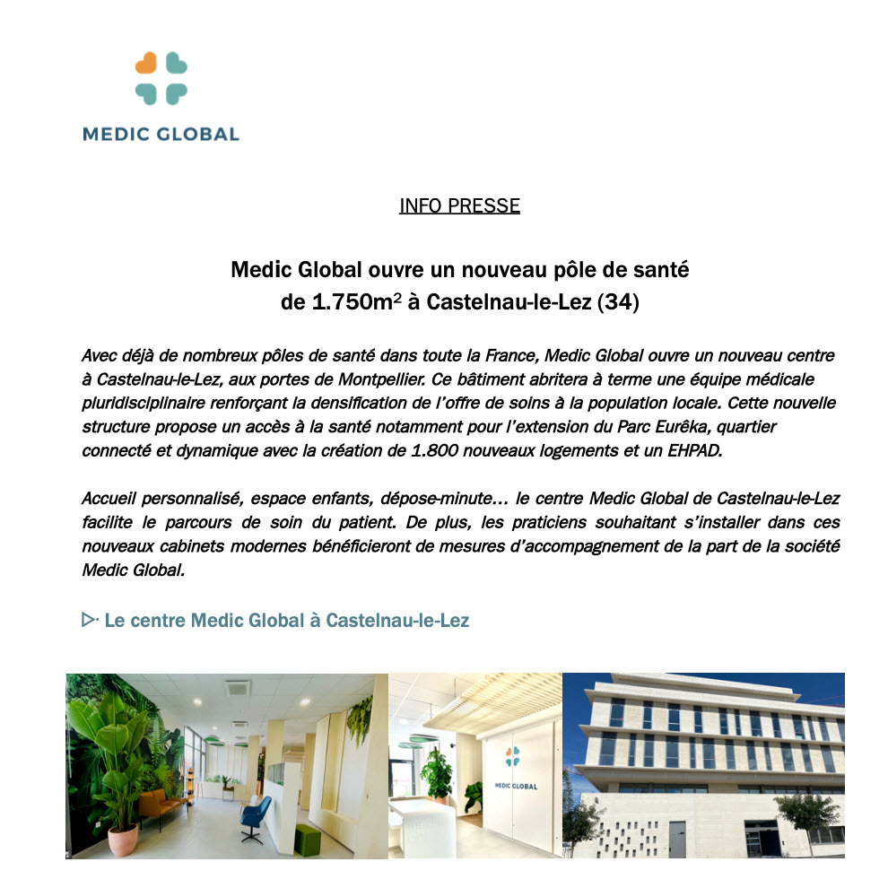 Ouverture du centre Medic Global à Castelnau-le-Lez